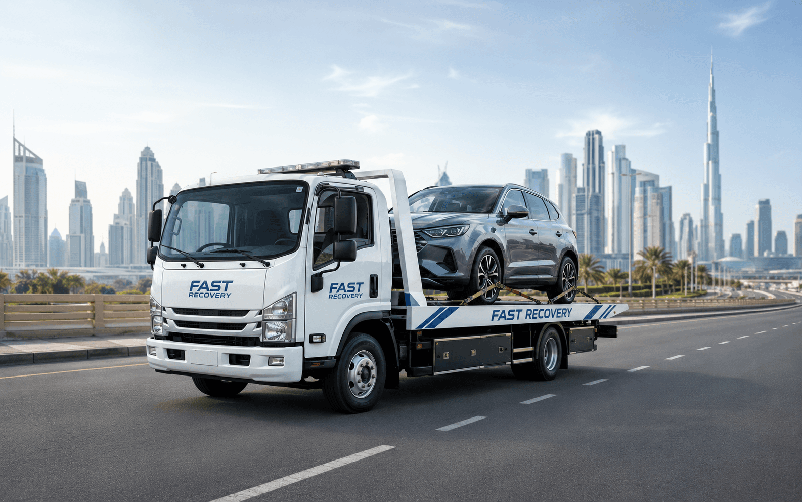 FAST RECOVERY flatbed vehicle recovery service in Dubai
