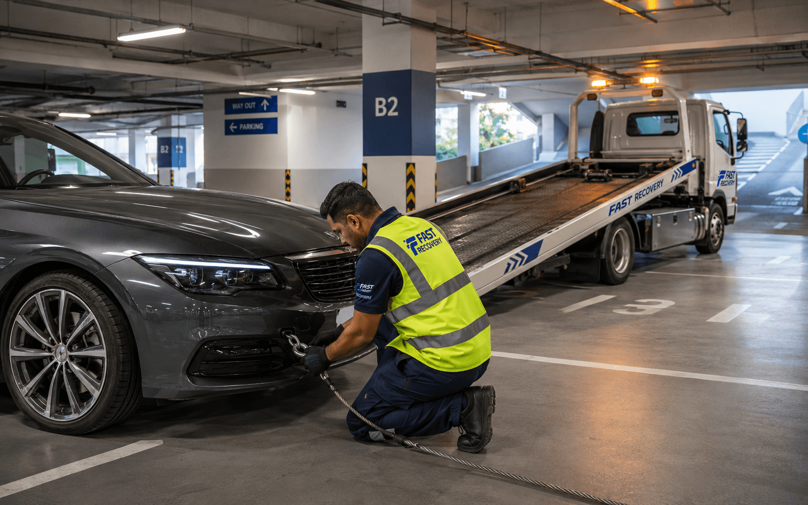 Towing and recovery equipment used by FAST RECOVERY in Dubai